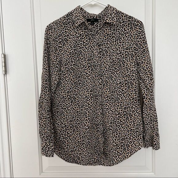J. Crew animal print blouse 4 - Picture 1 of 8